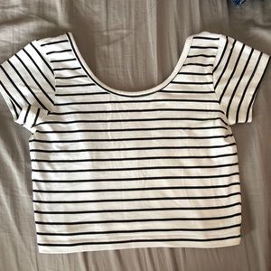 Black and white stripped Crop Top